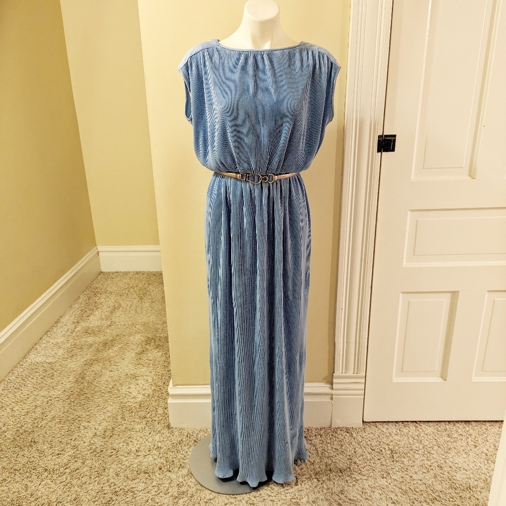 Vintage blue Union Made ribbed maxi dress size M
